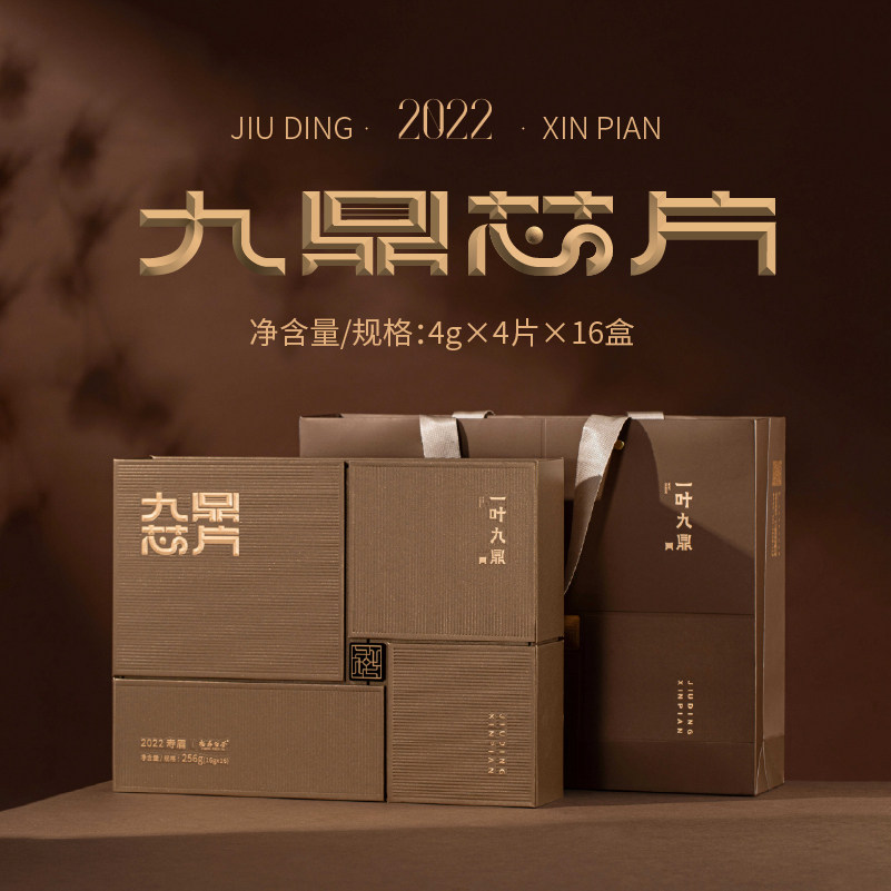 一叶九鼎福鼎白茶磻溪大洋山2022九鼎芯片紧压寿眉饼干茶256g礼盒