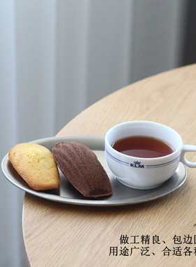 简约ins托盘不锈钢椭圆餐盘面包盘甜品点心盘子小碟子咖啡杯托盘