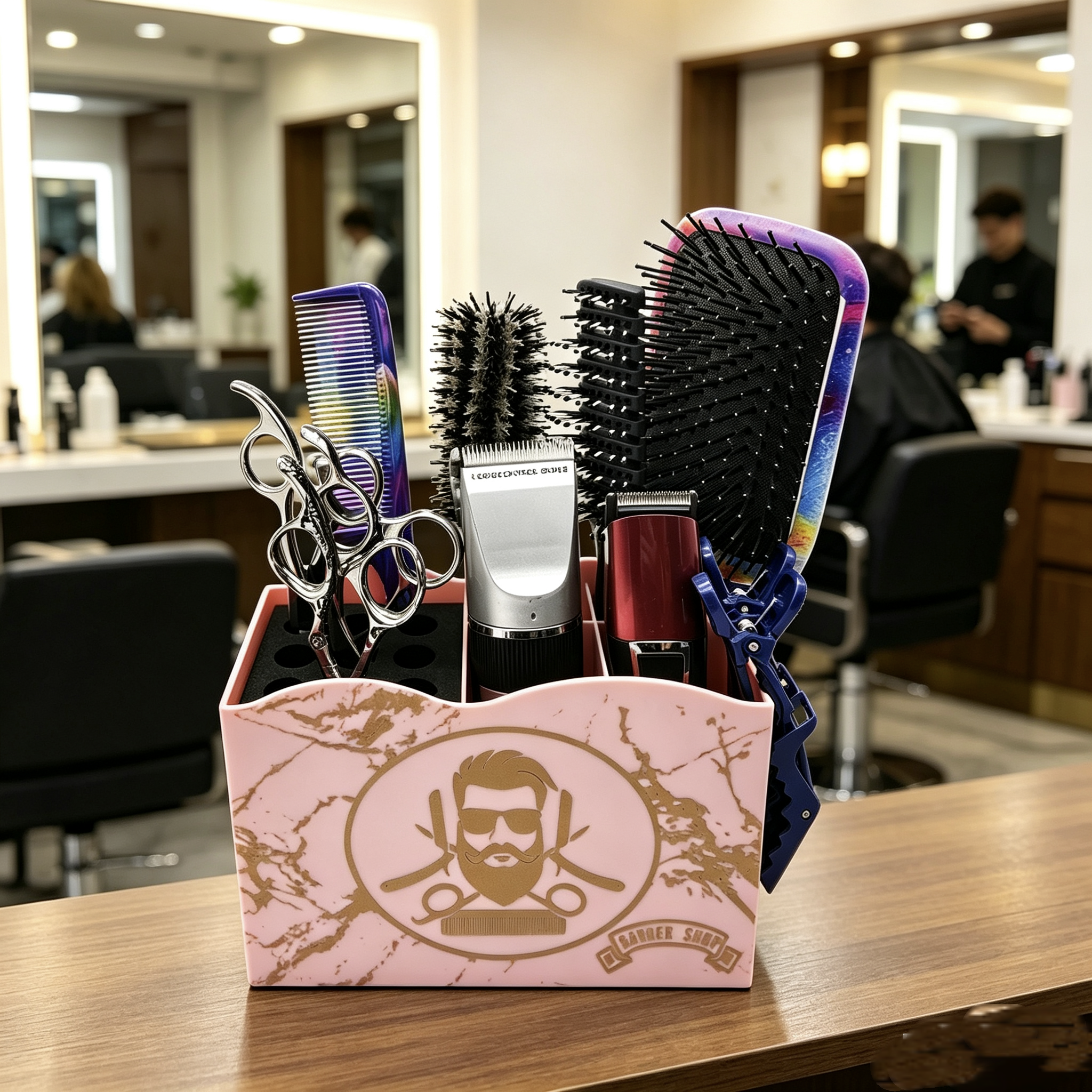 美发剪刀收纳盒防滑理发店发型师剪刀插座盒子创意宠物剪刀架