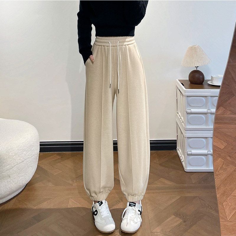 2025新款流行爆款秋冬季小个子宽松束脚休闲百搭加厚运动休闲裤子