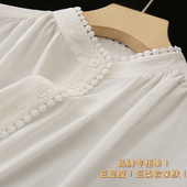 ROW 女 白色衬衫 又飒又温柔 真丝棉复古英伦小立领夏极简长袖