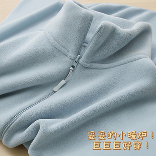 冬日里的一抹亮色！清新~显白~万能搭！保暖双面绒卫衣外套女显瘦