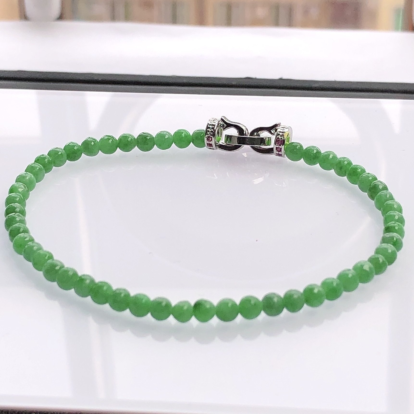 自然光实物拍/缅甸天然翡翠A货满阳绿小米珠手链手串5.75g老坑,珠宝/钻石/翡翠,手链/手串,淘宝优惠券,粉丝福利购,淘宝优惠卷