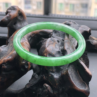 43圈缅甸天然翡翠A货手镯平安环