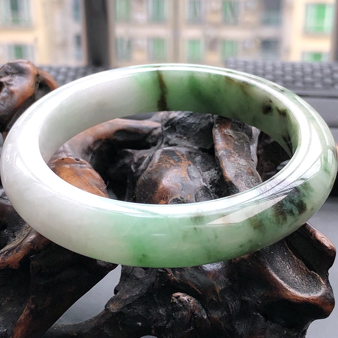 56圈缅甸天然翡翠A货正圈手镯
