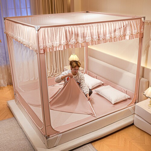 2026新款防摔蚊帐全底床单可拆卸