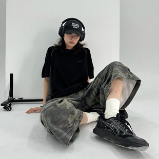 24SS 女 Sleepzoo 中性风拼接运动休闲T恤衫 上衣 夏季 宽松百搭短袖