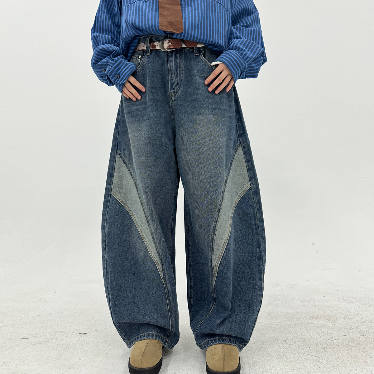 街头萝卜版型休闲裤老爹喇叭裤女