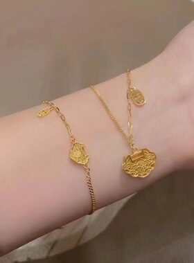 越南沙金平安锁项链手链套装中国