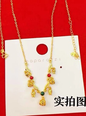 黄金色铃兰花项链女复古宫廷风气