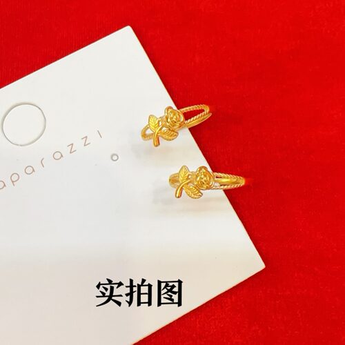 玫瑰花戒指越南沙金女款超温柔黄