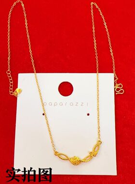 黄金色花丝玫瑰物语蝴蝶项链温柔