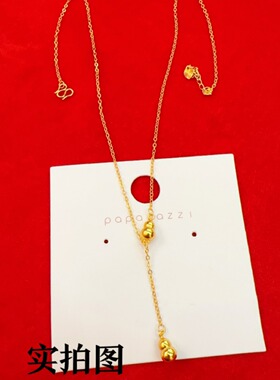 仿越南沙金项链女士小众设计双葫