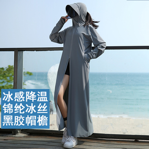防晒衣长款全身大码2026新款防紫外线海边面罩一体超长款防晒服女