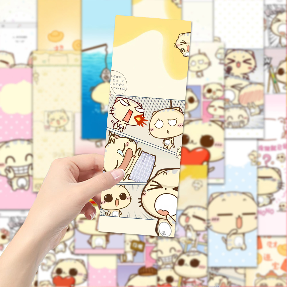 CC猫书签古早萌物少女心小表情趣味卡通猫猫自印书页标签笔记装饰