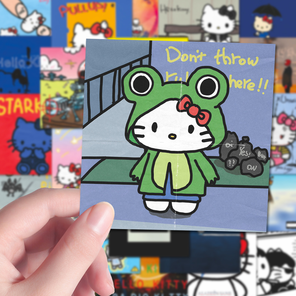 160张HelloKitty专辑封面贴纸小众创意ins风绘画高颜值封面装饰贴