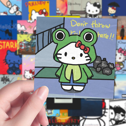 160张HelloKitty专辑封面贴纸小众创意ins风绘画高颜值封面装饰贴