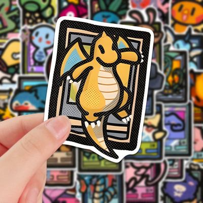 98张手绘宝可梦贴纸可爱卡通ins风涂鸦高颜值精美贴画创意DIY平板