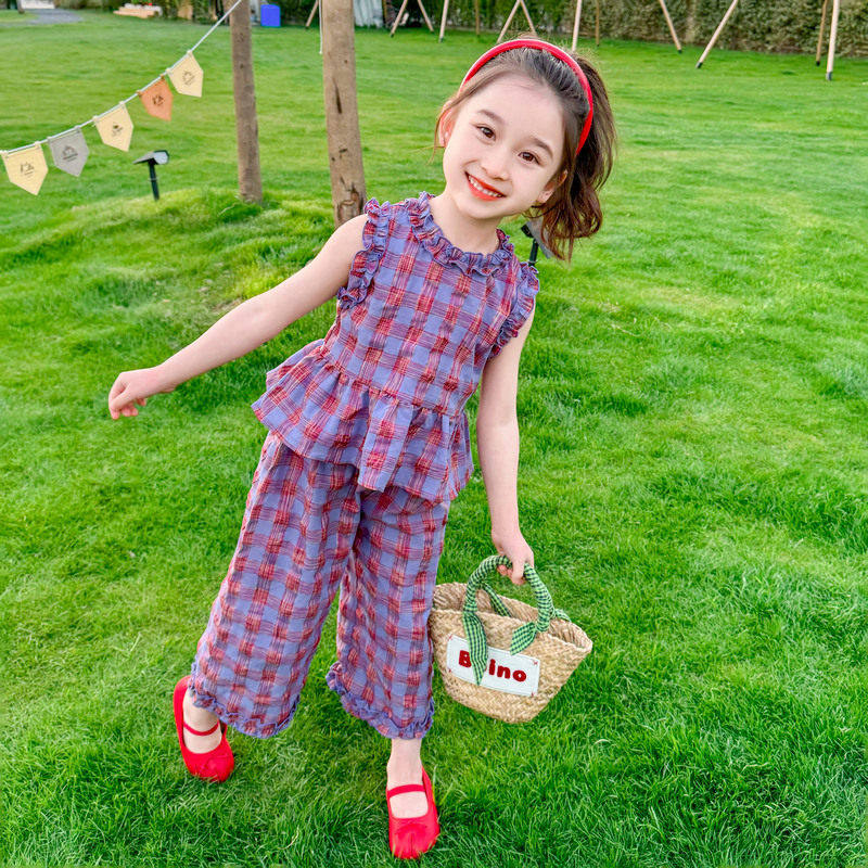 韩国Binhexx女童套装夏季2026新款洋气儿童女宝宝夏装背心阔腿裤