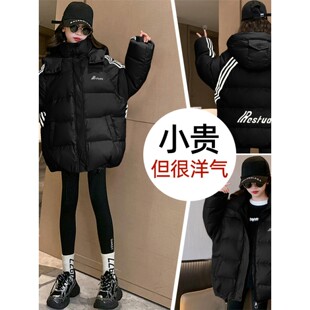 法国中大女童冬季棉衣女孩洋气儿童装羽绒棉服冬装加厚免洗外套潮