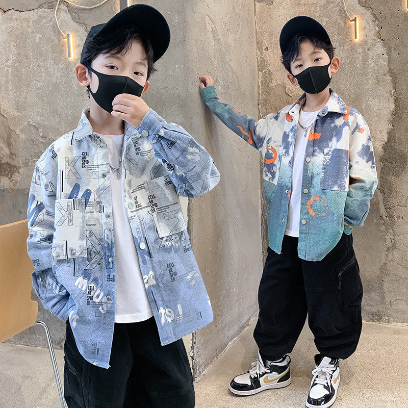 法国痞帅男童衬衫外套薄春秋2025新款中大童洋气童装男孩韩版秋装