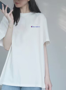 刺绣短袖T恤男女2024年新款圆领情侣休闲白色纯棉半袖上衣打底衫