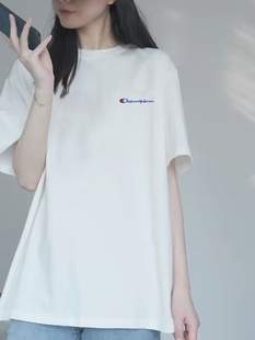 刺绣短袖 圆领情侣休闲白色纯棉半袖 上衣打底衫 T恤男女2024年新款