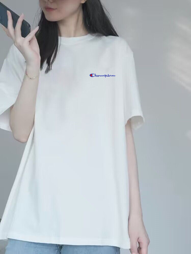 刺绣短袖T恤男女2024年新款圆领情侣休闲白色纯棉半袖上衣打底衫