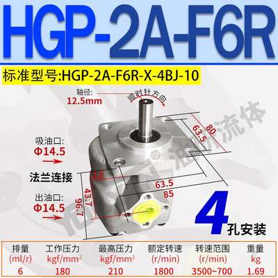 定做HGP2AF1RX4B10高压齿轮泵1A 3 4 5 6 9 12液压11油泵F8R 4BJ