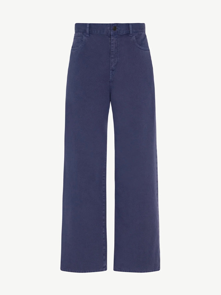 thumbnail for Row Style 25SS Eglitta Trousers Blue and purple garment dyed washed distressed old money style trousers