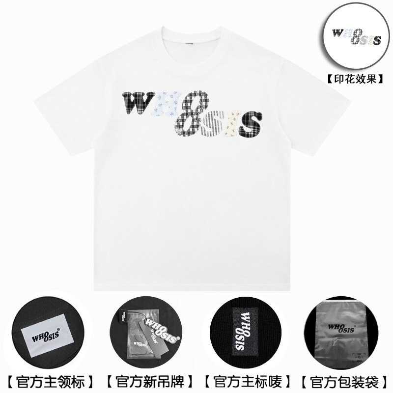 WHOOSIS（不知其名蕾丝碎花格子印花短袖T恤夏季男女休闲宽松校园