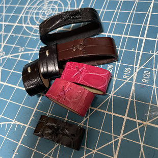 鳄鱼皮带圈真皮皮圈头层手表套圈环扣皮环裤带男士腰带尾部固定环