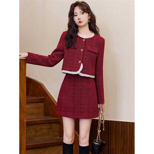 小香风短裙套装女春秋2025新款爆款高级感小个子时尚套装裙两件套