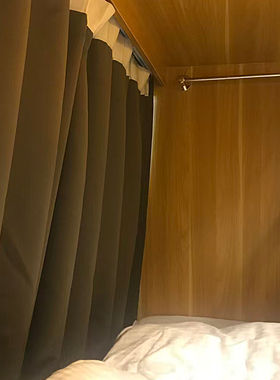 学生宿舍上下铺太空舱自粘轨道床帘无涂层物理遮光青旅住宿床幔布