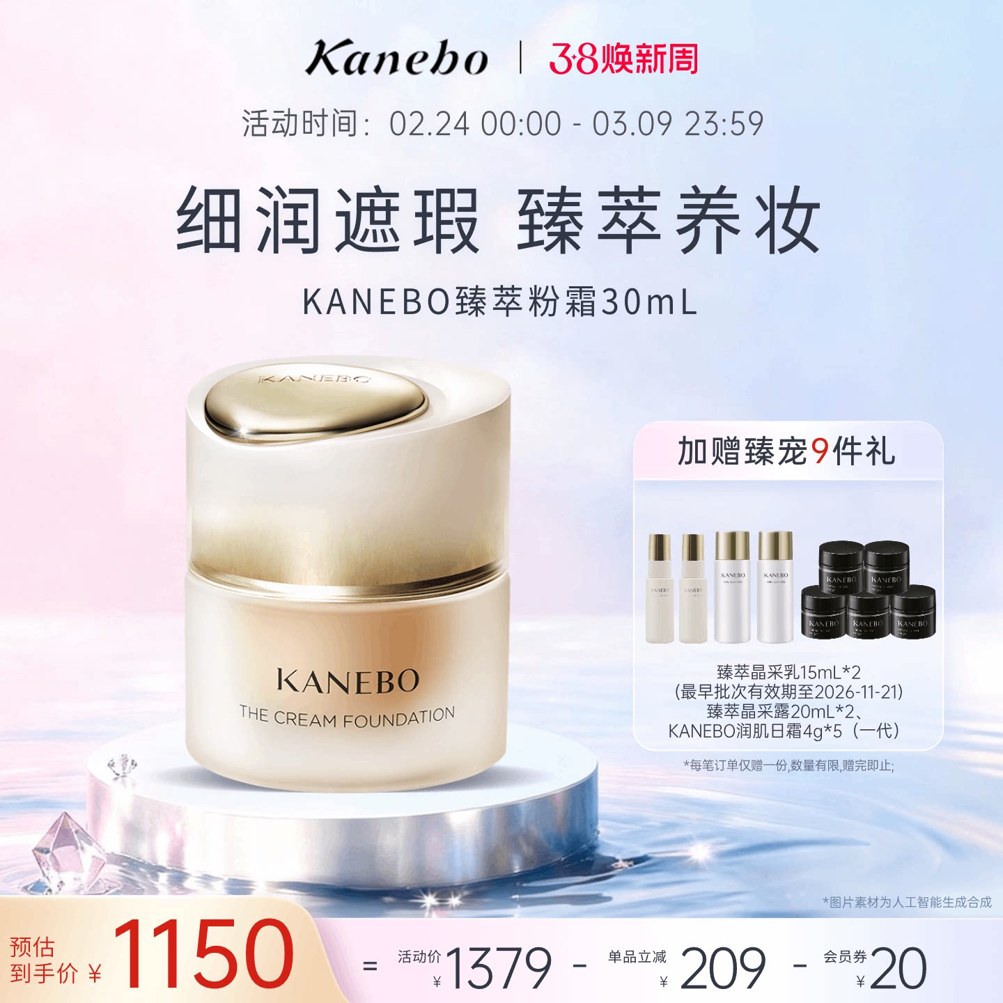 【38现货】Kanebo嘉娜宝臻萃晶采粉霜贵妇养肤粉底霜粉底遮瑕