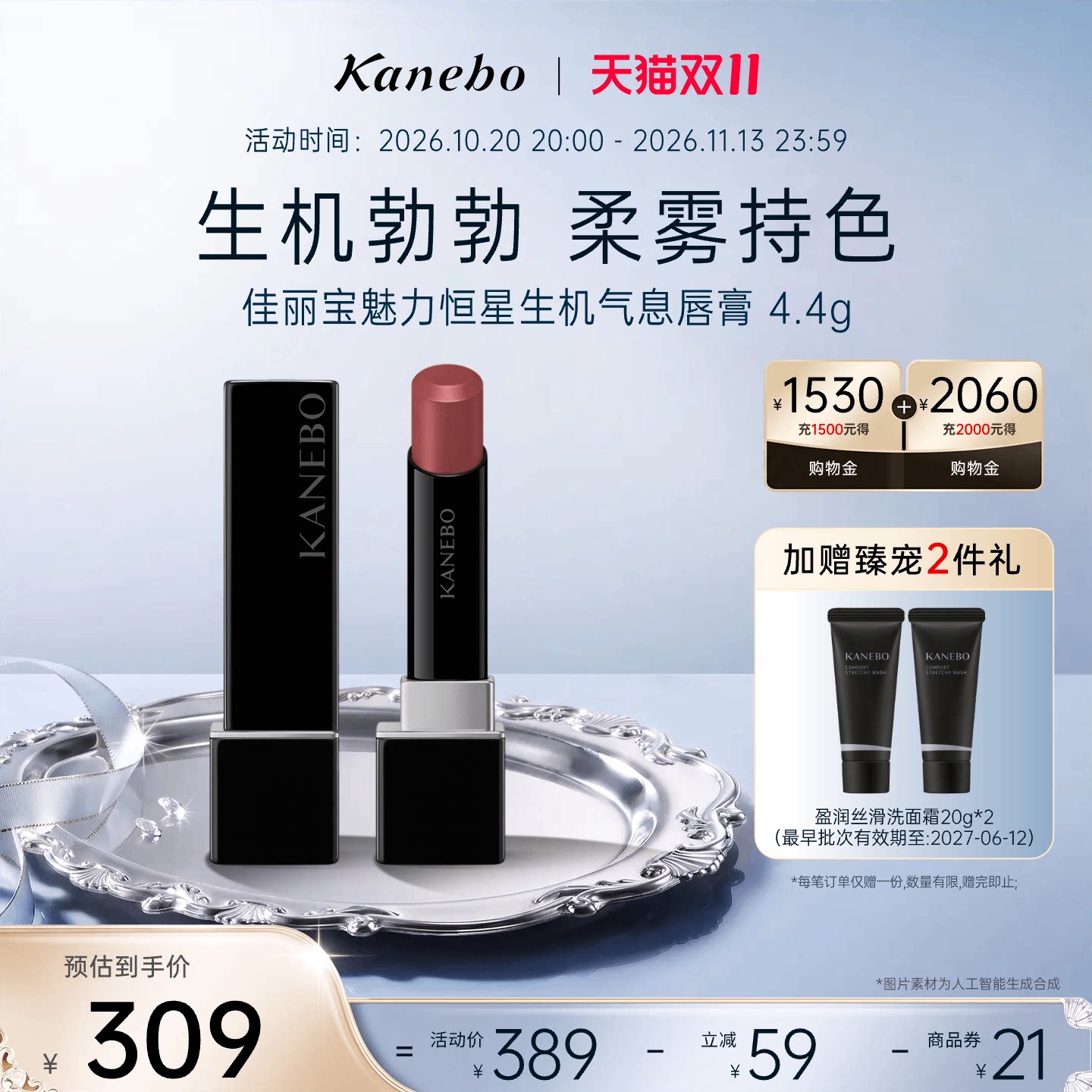 Kanebo佳丽宝魅力恒星生机气息唇膏柔雾哑光持久滋润口红