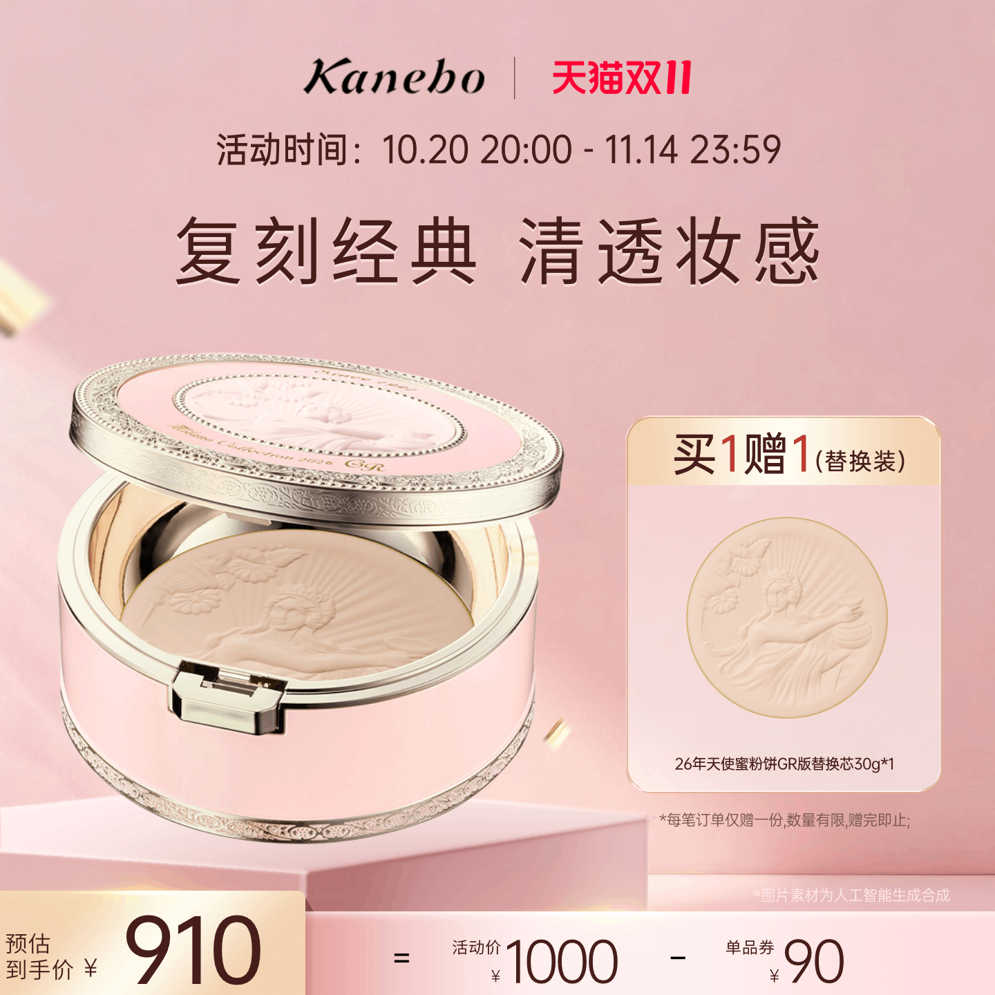 嘉娜宝天使蜜粉饼2026GR版30g