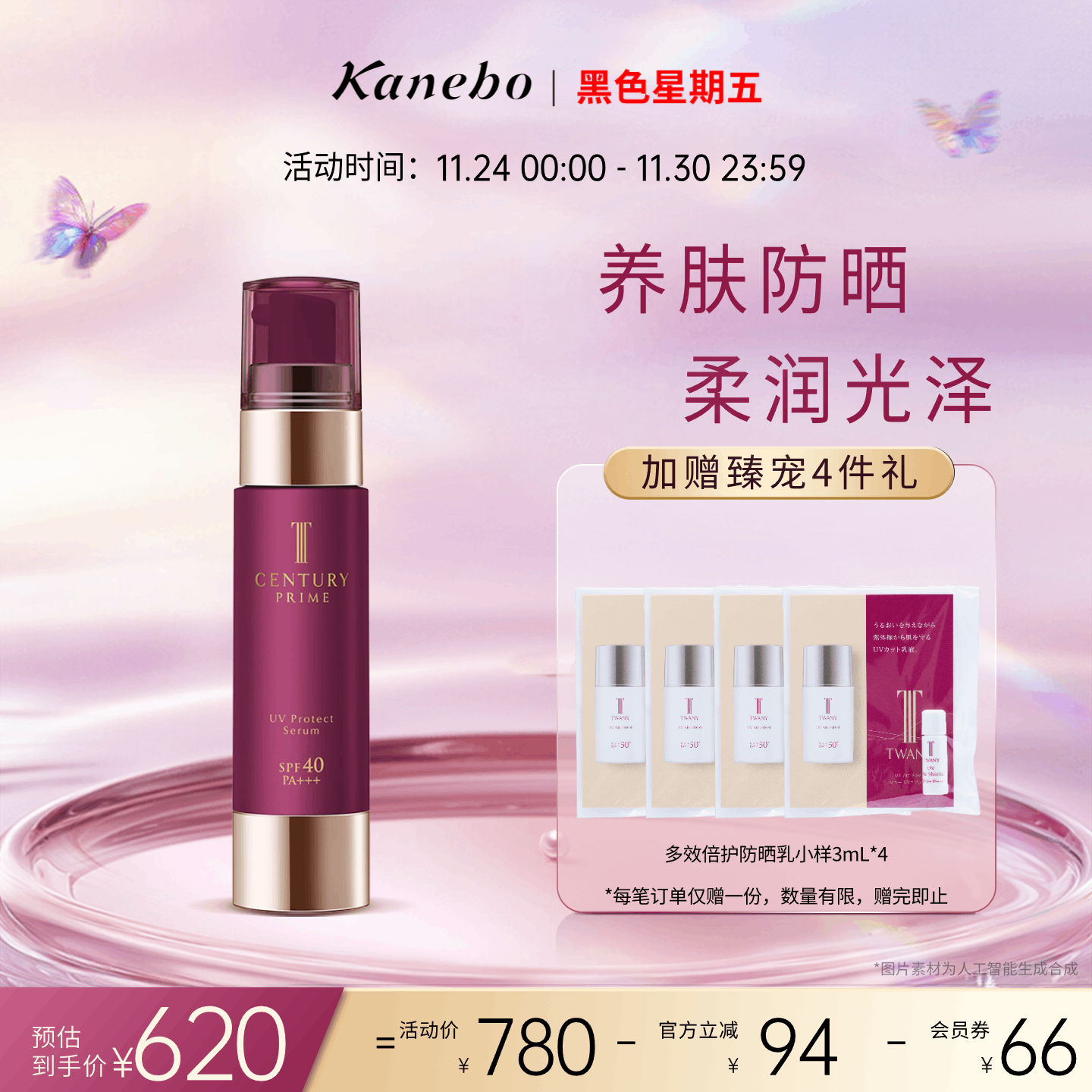 TWANY蒂雅旎弹润防晒精华乳柔润丝滑美容液质地持久滋润防晒乳