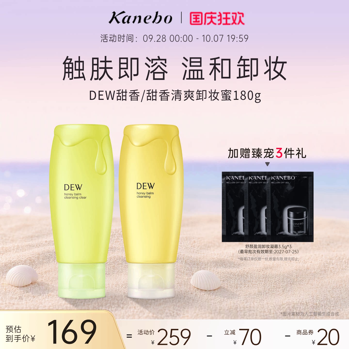 Kanebo嘉娜宝朵雾甜香清爽卸妆蜜清洁面部温和卸妆膏保湿滋润