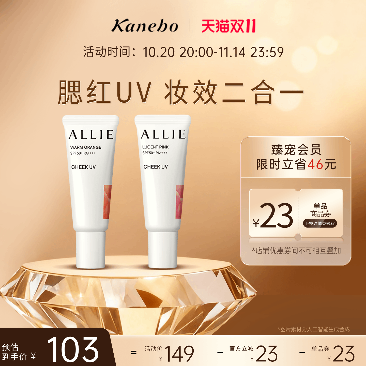 ALLIE皑丽腮红防晒二合一SPF50+