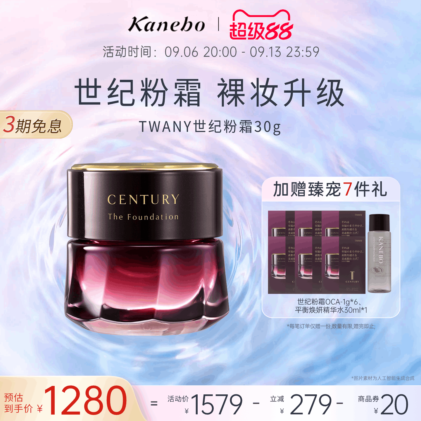 Kanebo嘉娜宝TWANY世纪粉霜粉底液养肤遮瑕持妆贵妇干皮奶油肌图片