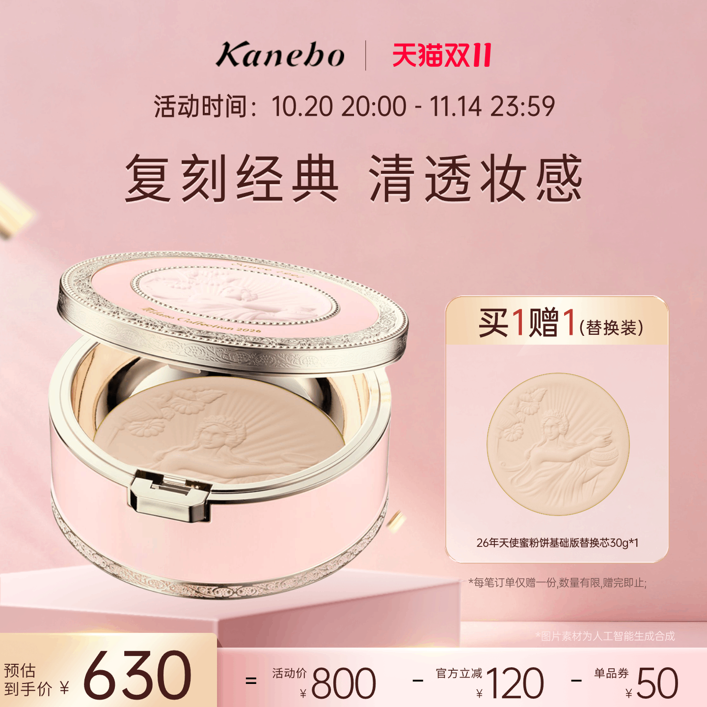 【双11】Kanebo佳丽宝嘉娜宝天使蜜粉饼2026基础版24g新品