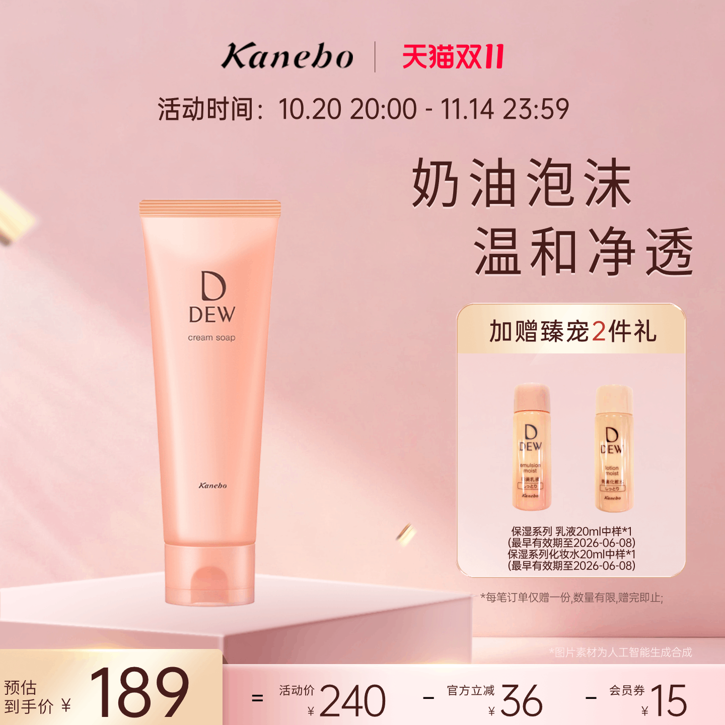 Kanebo朵雾细润妍柔洗面霜