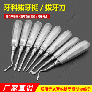 不锈钢微创拔牙挺口腔直弯挺三角挺牙科起子口腔器械牙医拔牙工具