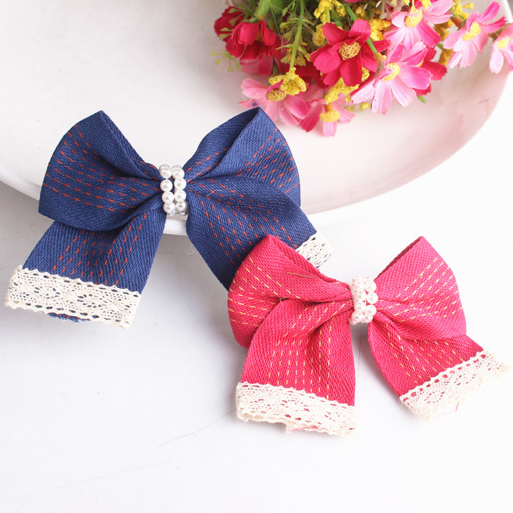 韩版布艺珍珠边夹百搭儿童发饰