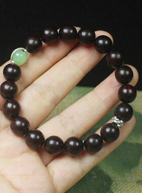 2026赞比亚紫檀血檀10mm手串绿色运转珠款 男女民族风佛珠念珠