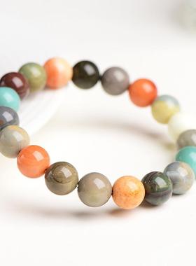 2026久雅水晶 天然阿拉善圆珠手串 多彩色奶昔阿拉善粒手链 厂家