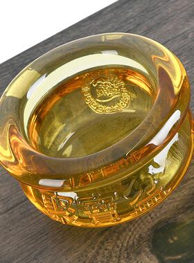 2026高档黄水晶元宝琉璃聚宝盆摆件招财吉祥物家居客厅装饰品开业