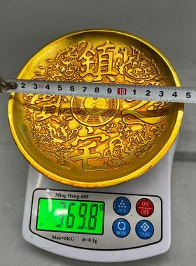 2026复古锌合金鎏金十二生肖盘子 金属工艺品 文创市集古玩老物件