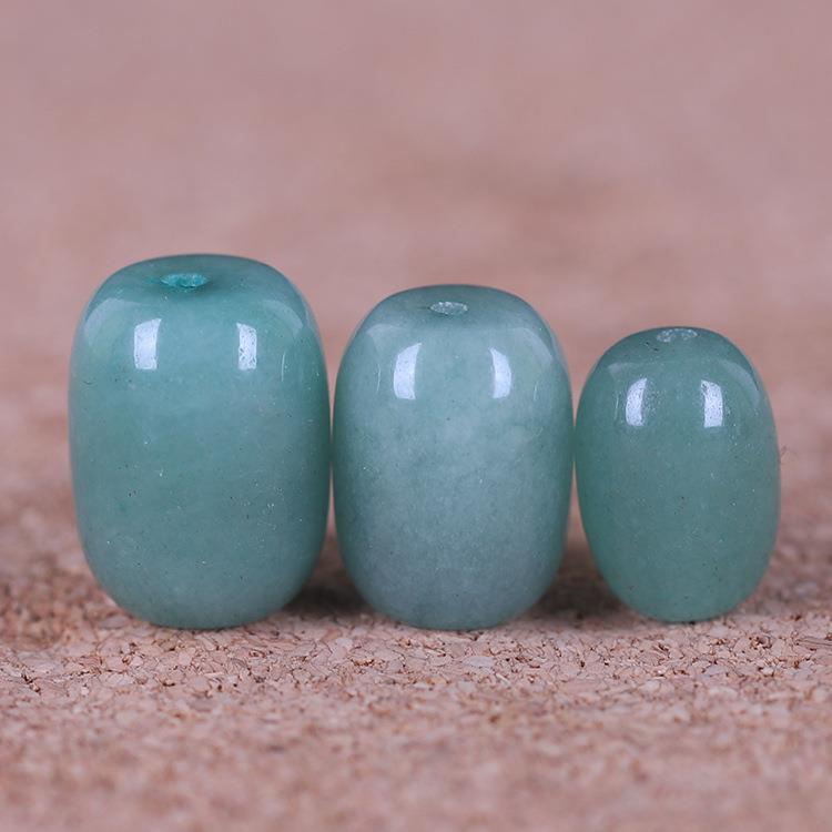 2025天然东陵玉桶珠勒子 腰珠顶珠星月菩提佛珠配件绿东陵散珠配